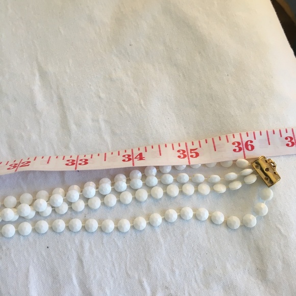 Vintage White Bead Multi Strand Necklace - Picture 6 of 6